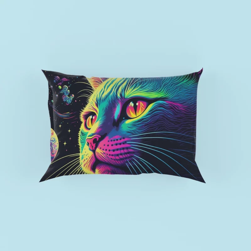 Colorful Cat with Cat It Title Pillow Cases