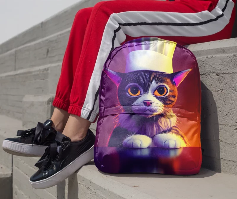 Colorful Chef Cat in the Kitchen Backpack 1