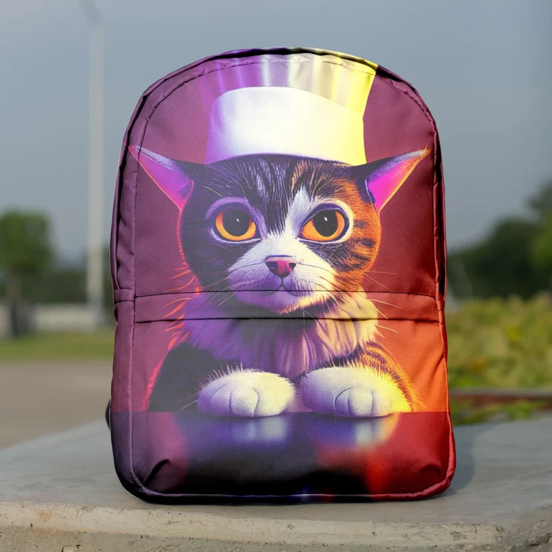 Colorful Chef Cat in the Kitchen Backpack