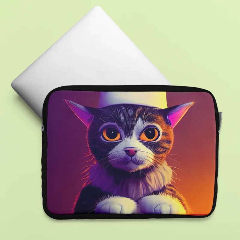 Colorful Chef Cat in the Kitchen Laptop Sleeve