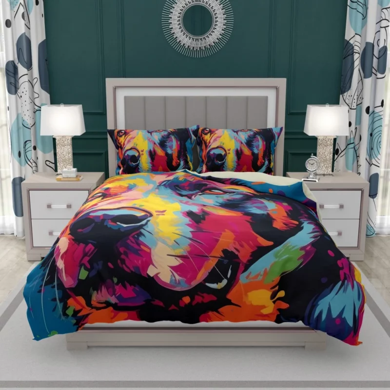 Colorful Dog Illustration Print Bedding Set 1