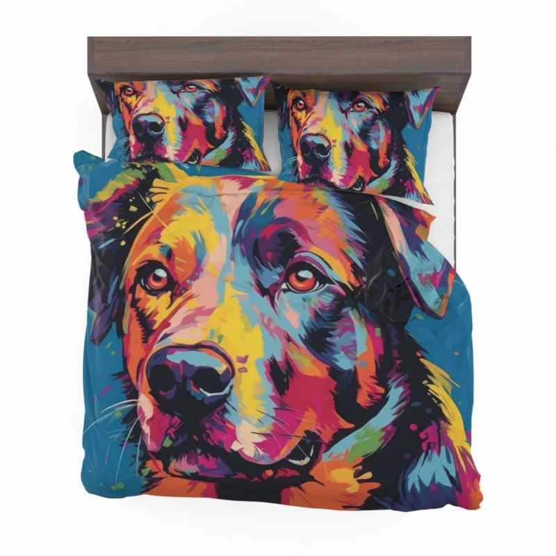 Colorful Dog Illustration Print Bedding Set 2
