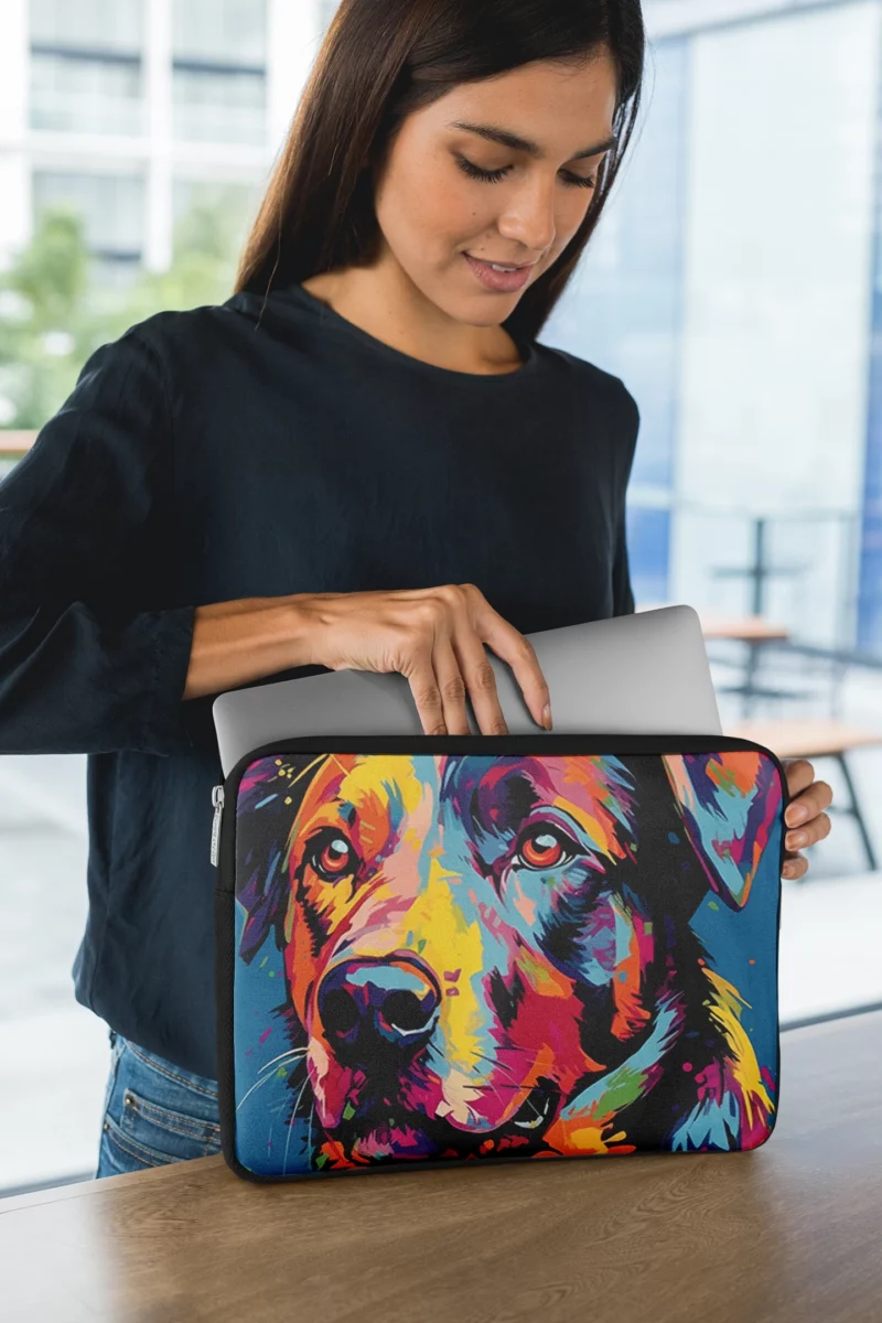 Colorful Dog Illustration Print Laptop Sleeve 1