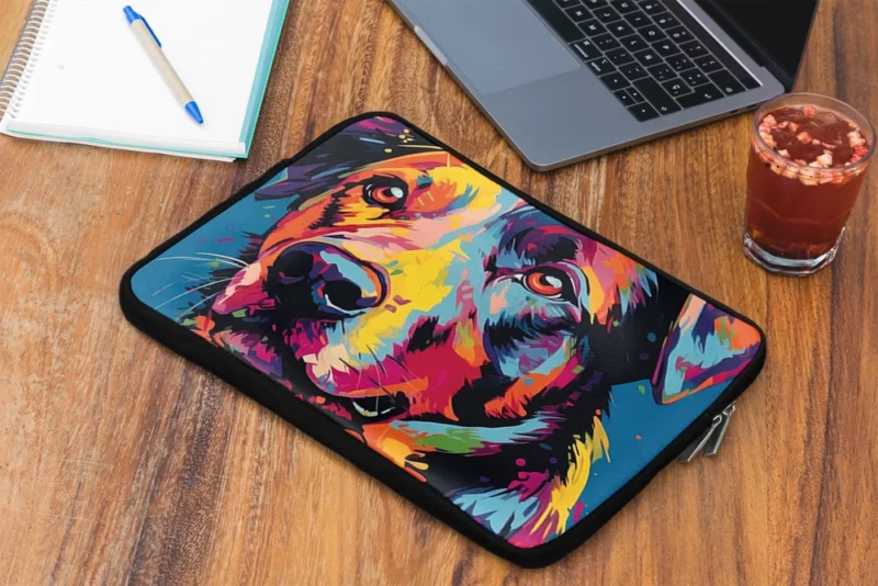 Colorful Dog Illustration Print Laptop Sleeve 2