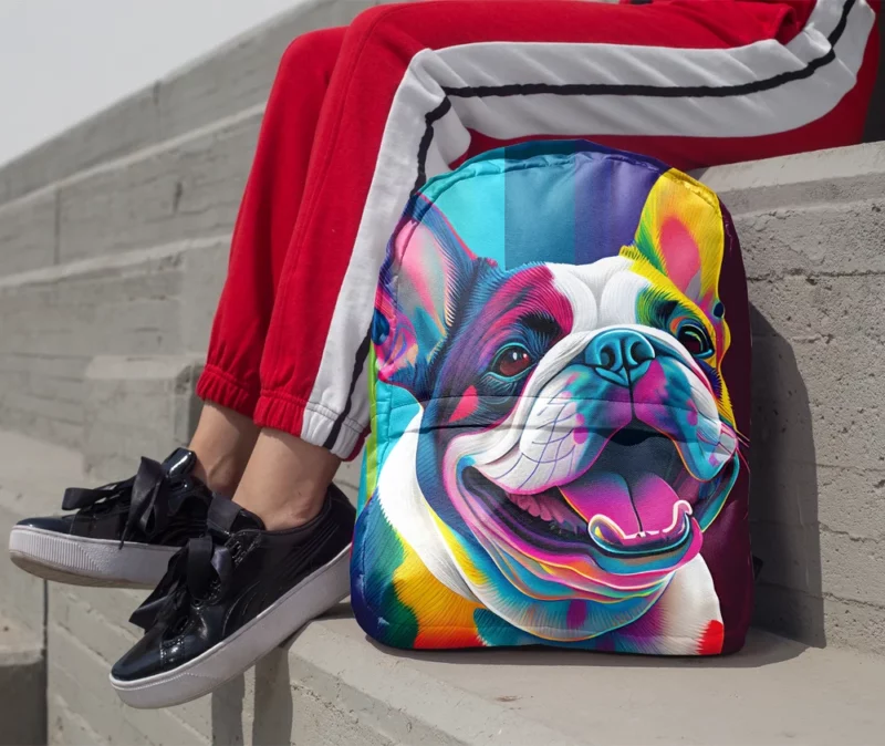 Colorful Dog Painting with Tongue Backpack 1