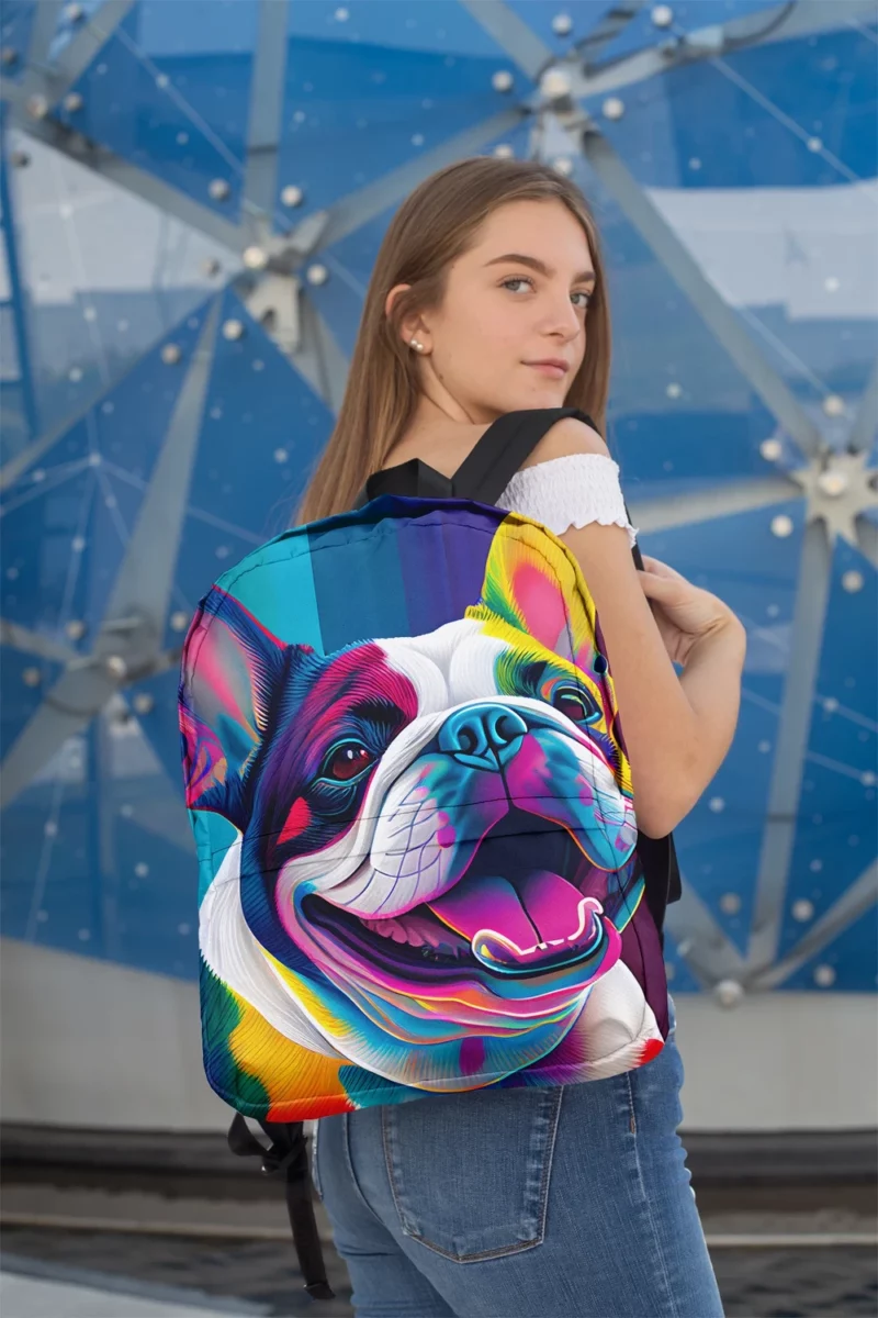 Colorful Dog Painting with Tongue Backpack 2