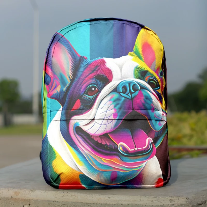 Colorful Dog Painting with Tongue Backpack