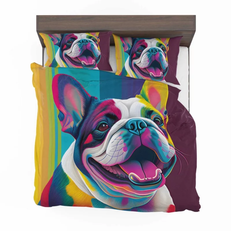 Colorful Dog Painting with Tongue Bedding Set 2