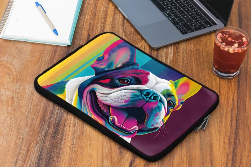 Colorful Dog Painting with Tongue Laptop Sleeve 2