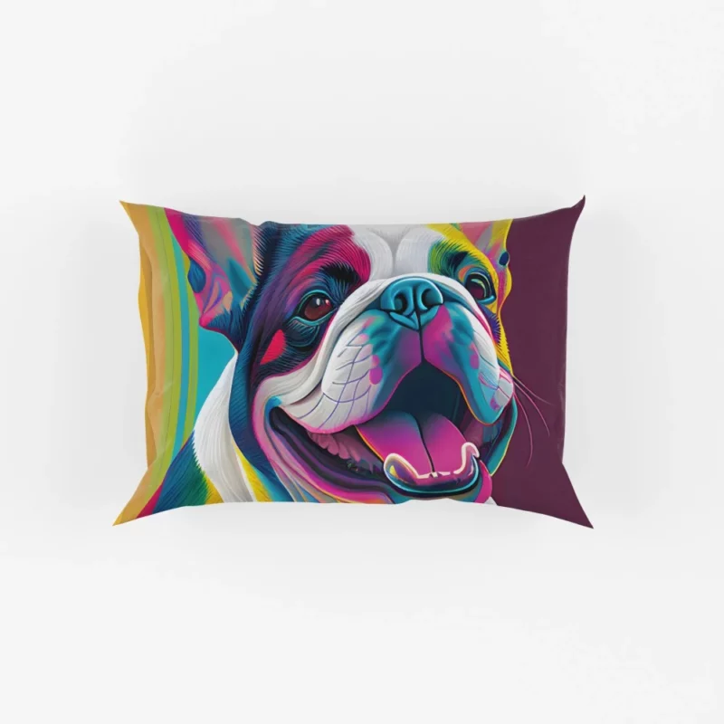 Colorful Dog Painting with Tongue Pillow Cases