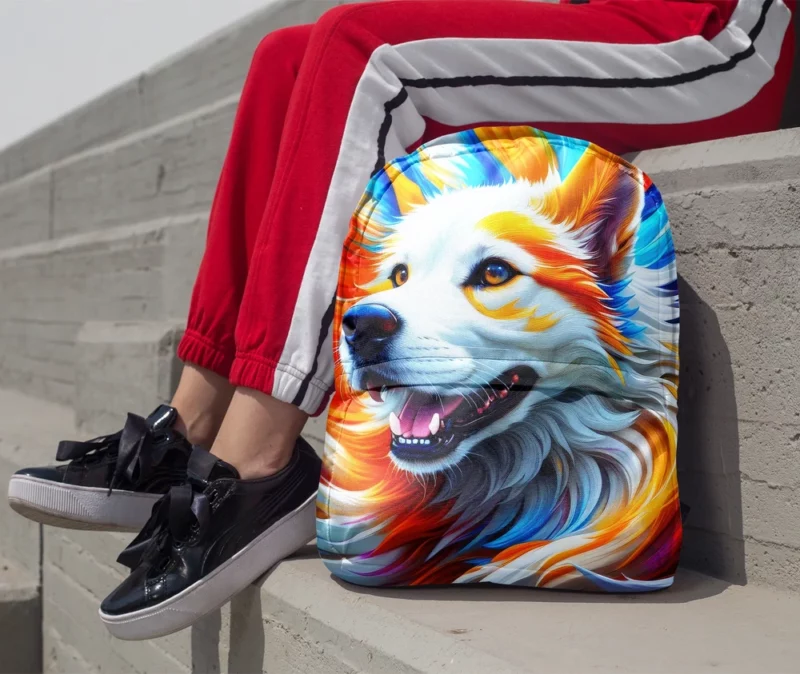 Colorful Fantastic Art Dog Print Backpack 1