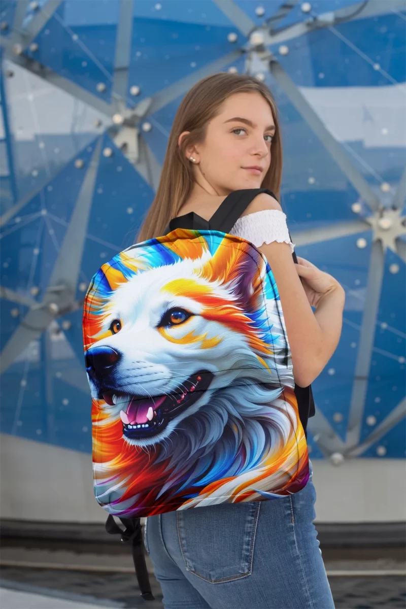 Colorful Fantastic Art Dog Print Backpack 2