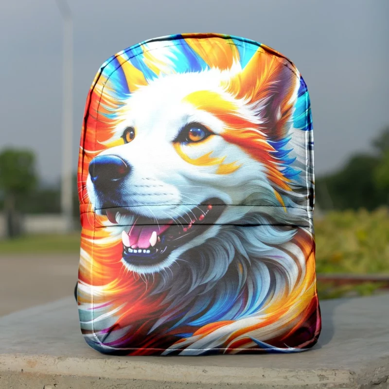 Colorful Fantastic Art Dog Print Backpack