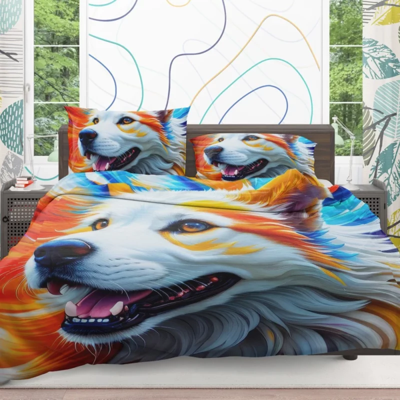 Colorful Fantastic Art Dog Print Bedding Set