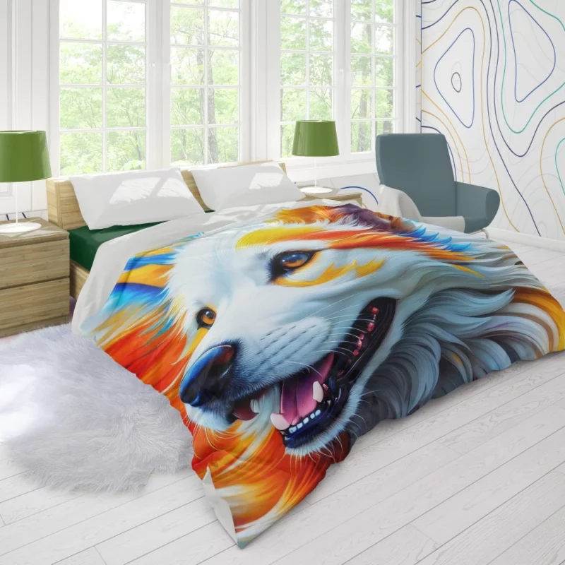 Colorful Fantastic Art Dog Print Duvet Cover