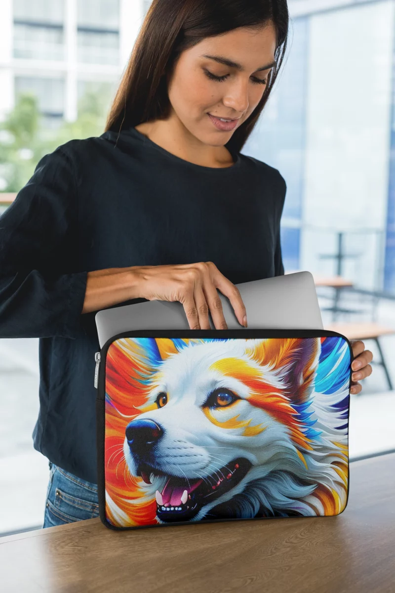 Colorful Fantastic Art Dog Print Laptop Sleeve 1