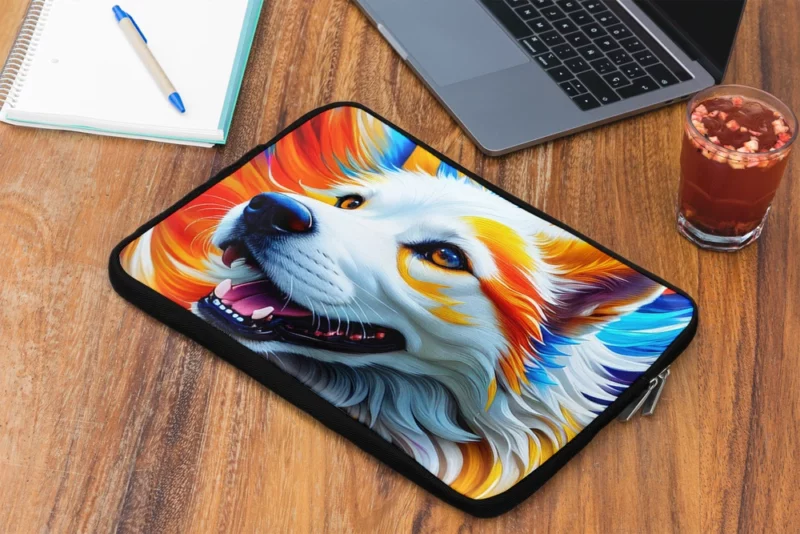 Colorful Fantastic Art Dog Print Laptop Sleeve 2