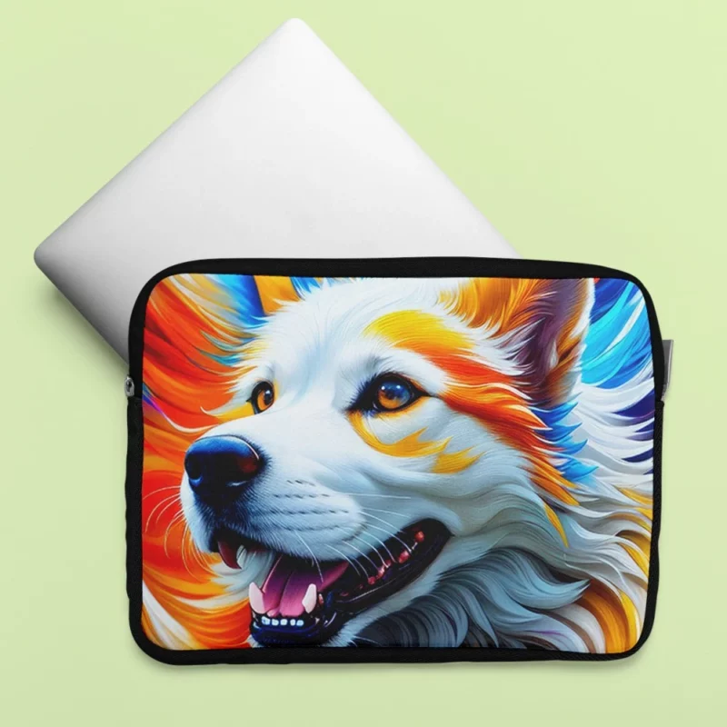 Colorful Fantastic Art Dog Print Laptop Sleeve