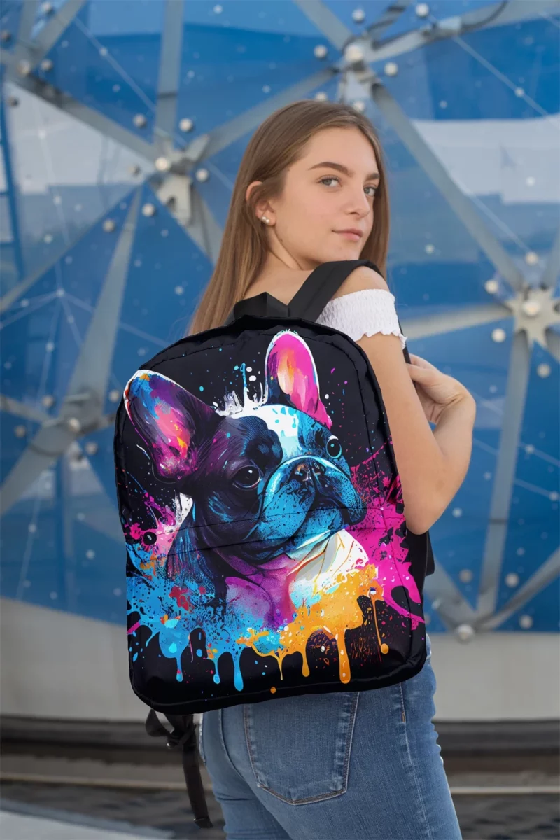 Colorful French Bulldog Splash Backpack 2