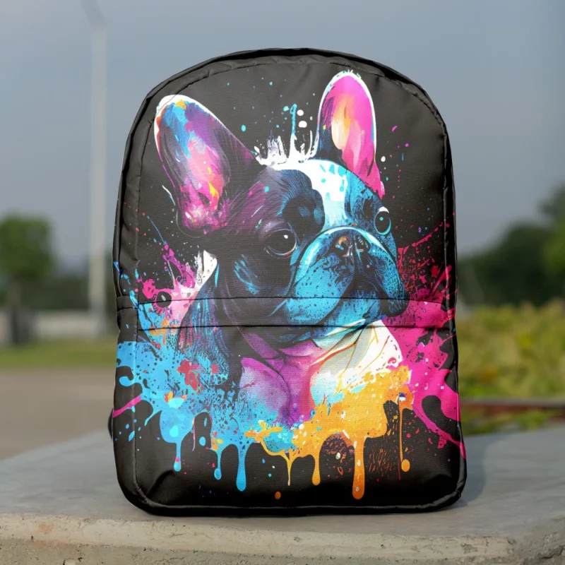 Colorful French Bulldog Splash Backpack