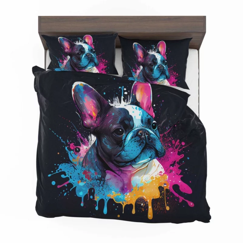 Colorful French Bulldog Splash Bedding Set 2