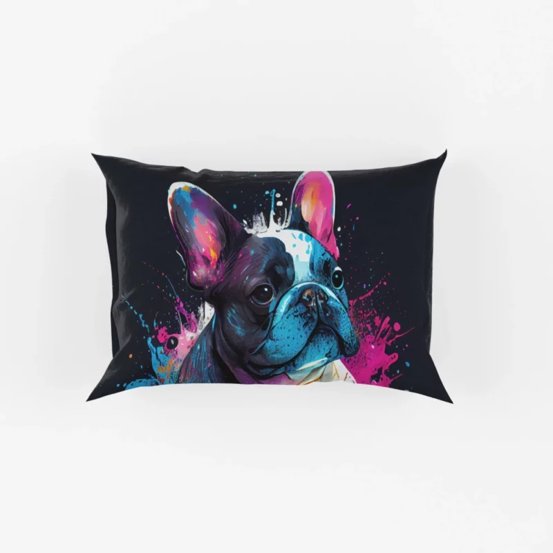 Colorful French Bulldog Splash Pillow Cases