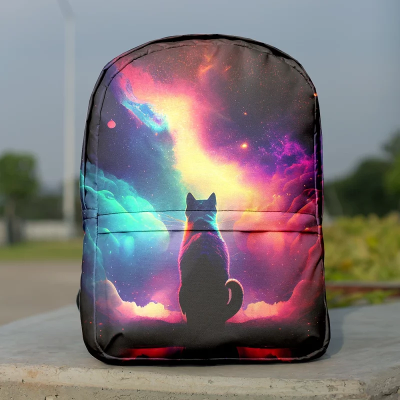 Colorful Painting Cat Stargazing Backpack