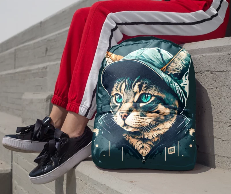 Colorful Pop Art Cat Illustration Backpack 1