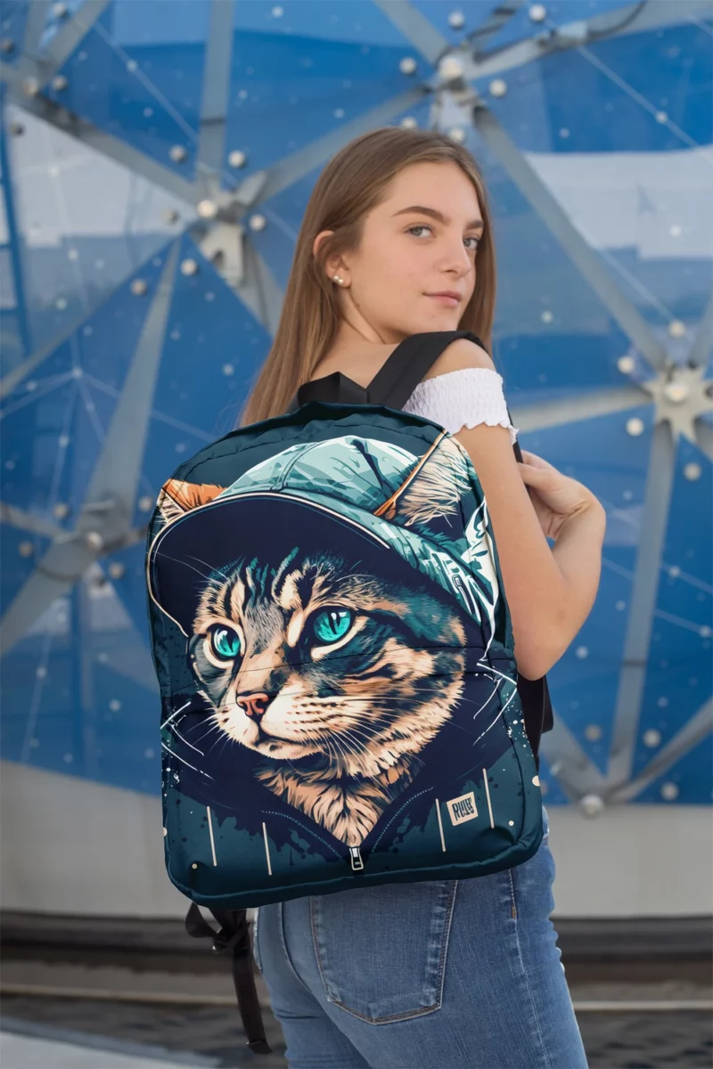 Colorful Pop Art Cat Illustration Backpack 2