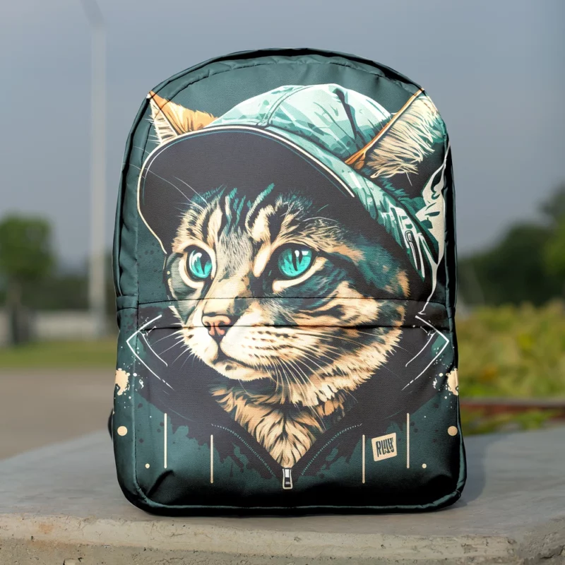 Colorful Pop Art Cat Illustration Backpack