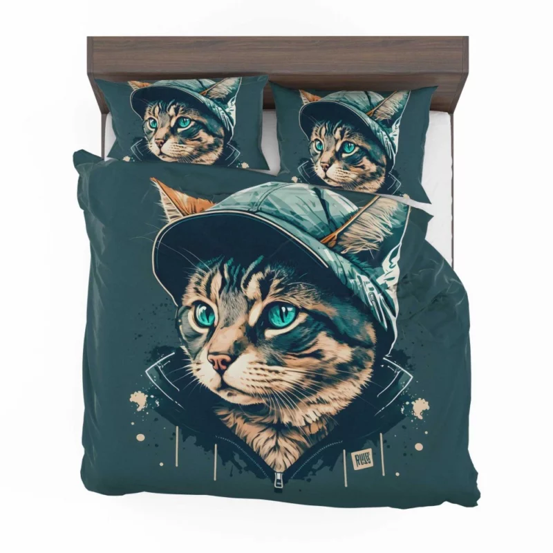 Colorful Pop Art Cat Illustration Bedding Set 2