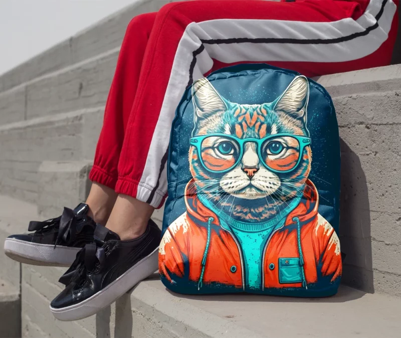 Cool Pop Art Cat Portrait Backpack 1