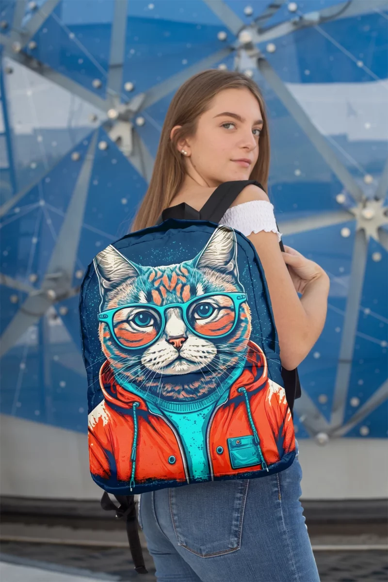 Cool Pop Art Cat Portrait Backpack 2