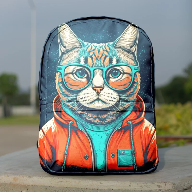 Cool Pop Art Cat Portrait Backpack