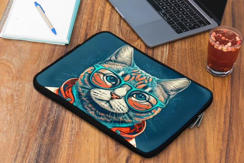 Cool Pop Art Cat Portrait Laptop Sleeve 2