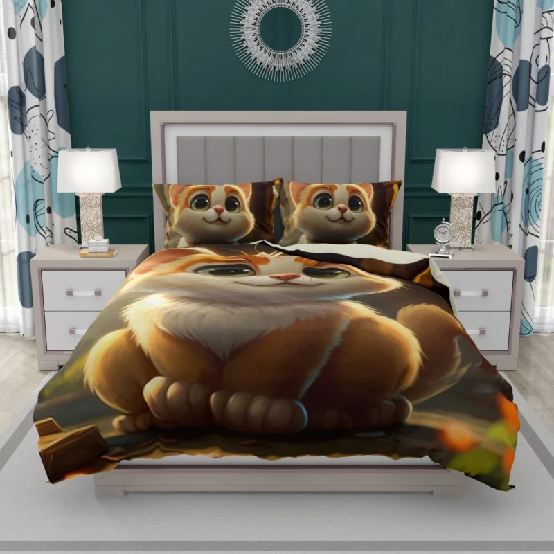 Cute Cartoon Cat Character Bedding Set 1