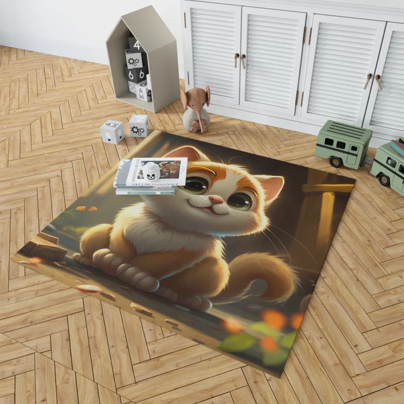 Cute Cartoon Cat Character Rug 1