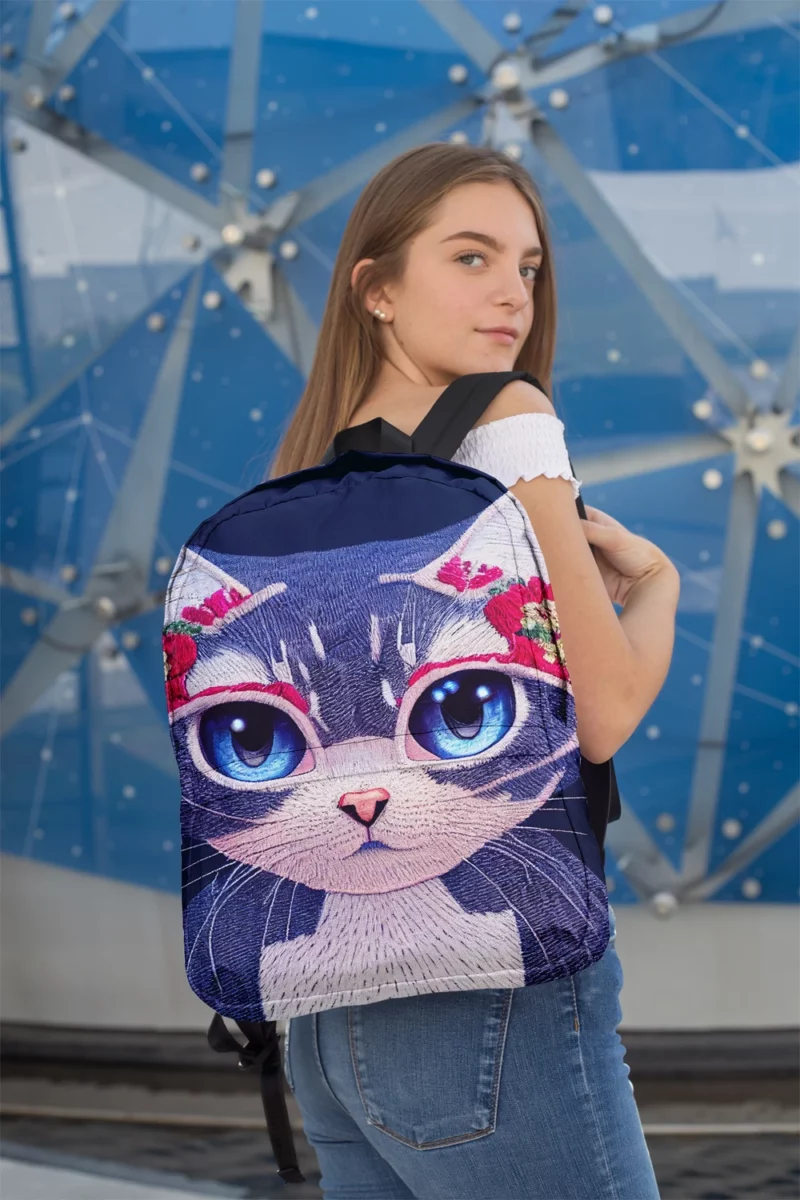 Cute Cartoon Kitty Embroidery Backpack 2