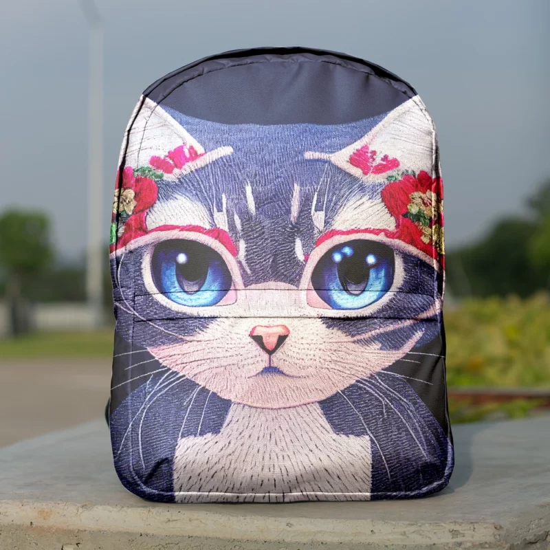 Cute Cartoon Kitty Embroidery Backpack