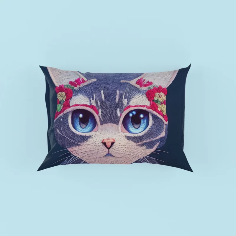 Cute Cartoon Kitty Embroidery Pillow Cases