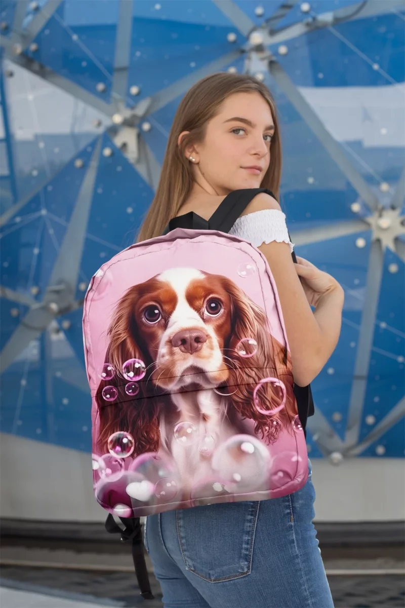 Cute Dog Grooming Portrait Statue Backpack 2