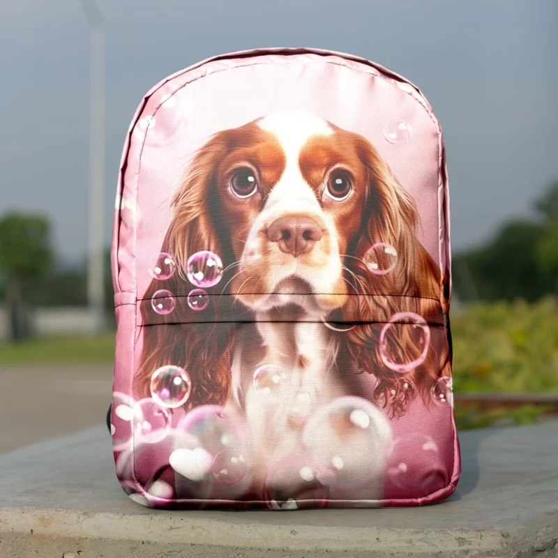 Cute Dog Grooming Portrait Statue Backpack