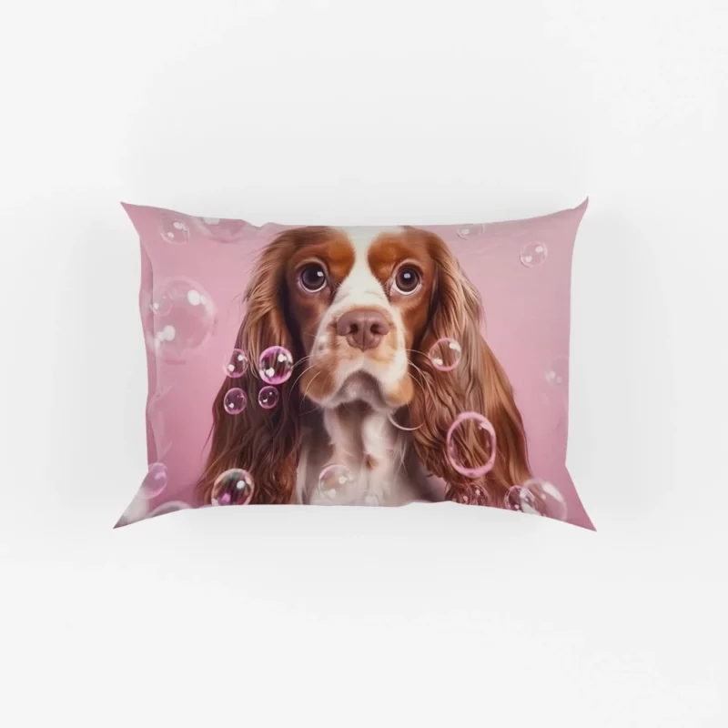 Cute Dog Grooming Portrait Statue Pillow Cases