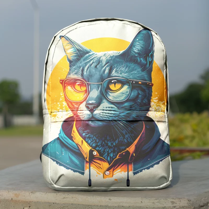 Cute Hipster Pop Art Cat Backpack