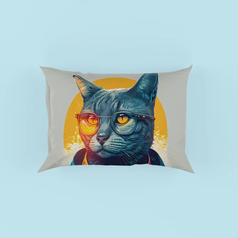 Cute Hipster Pop Art Cat Pillow Cases