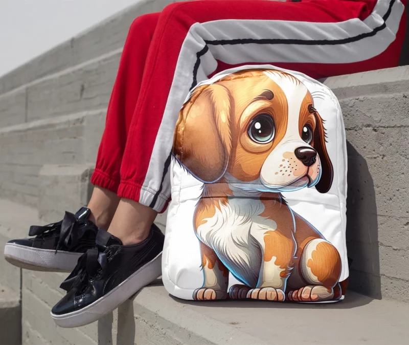 Cute Puppy Dog Portrait Print Backpack 1
