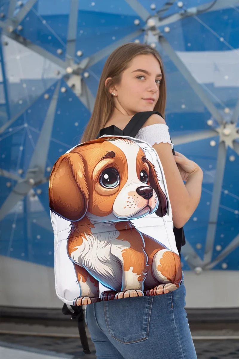 Cute Puppy Dog Portrait Print Backpack 2