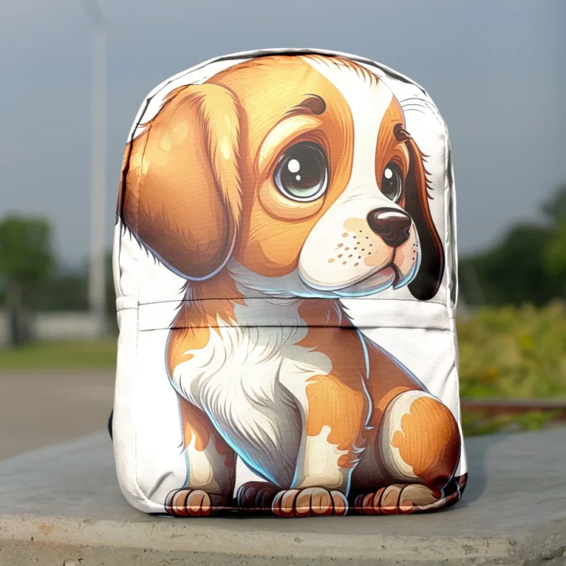 Cute Puppy Dog Portrait Print Backpack