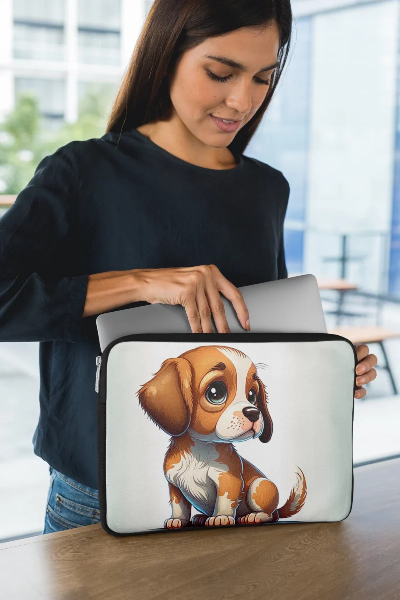 Cute Puppy Dog Portrait Print Laptop Sleeve 1