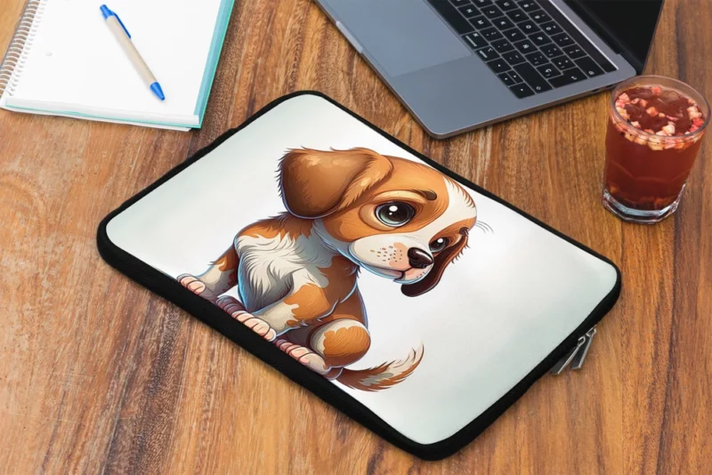 Cute Puppy Dog Portrait Print Laptop Sleeve 2